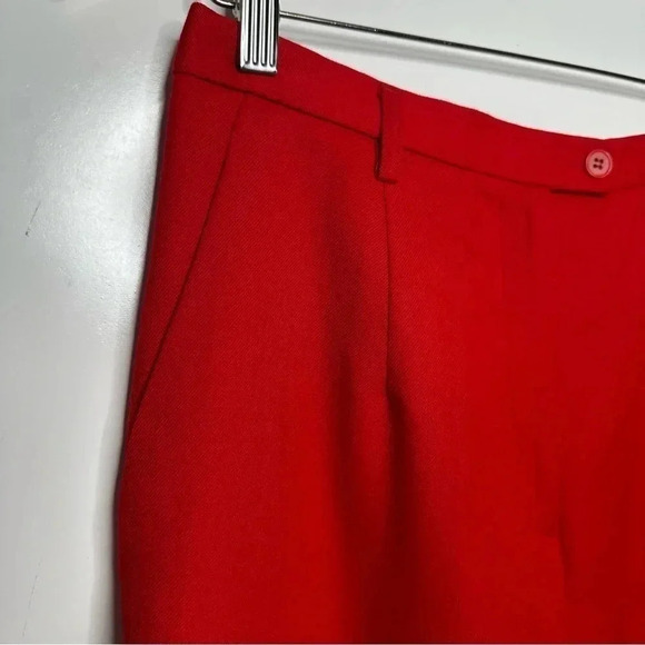 Pendleton Red 100% Virgin Wool Ultra High-Rise Straight Leg Pants Size 8P - Picture 4 of 10
